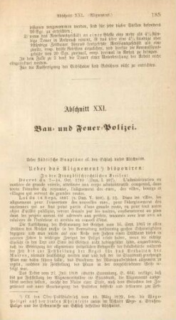 Abschnitt XXI. Bau- und Feuer-Polizei