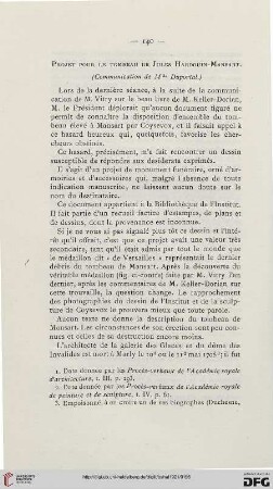1921: Projet pour le tombeau de Jules Hardouin-Mansart