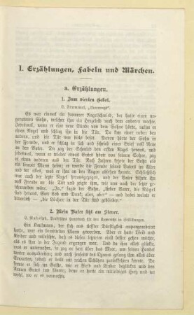 I. Erzählungen, Fabeln und Märchen