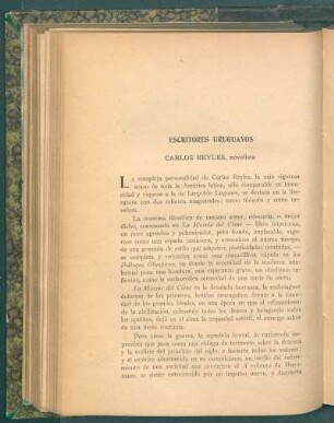 Escritores uruguayos : Carlos Reyles. novelista