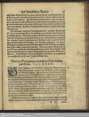Von den Georgianern, und ihren Gebräuchen und Sitten. Cap. XXXVI.