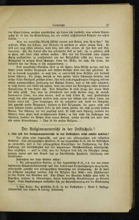 ¬Der¬ Religionsunterricht in der Volksschule