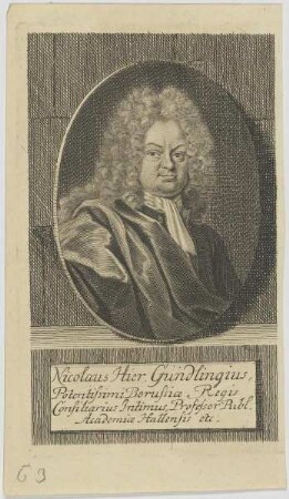 Bildnis des Nicolaus Hier. Gundlingius