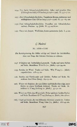 c.) Malerei (Nr. 1058-1189)