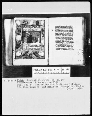 Stundenbuch — Der Evangelist Markus, Folio 33verso