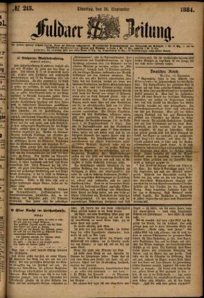 Ausgabe vom Dienstag, den 16. September 1884.