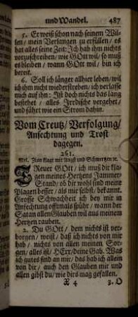Vom Creutz/ Verfolgung/ Anfechtung und Trost dagegen.