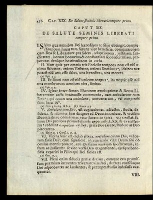 Caput XIX. De Salute Seminis Liberati tempore primo