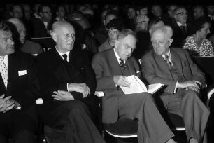 9. Tagung 1959 Physiker: Oberbürgermeister Haas, Gerhard Domagk, Otto Hahn, Max Born