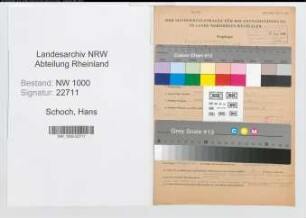 Entnazifizierung Hans Schoch, geb. 01.09.1896 (Verw.Inspektor)