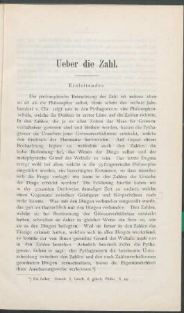 Ueber die Zahl.