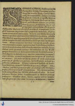 Sethus Calvisius, illustris primum Portae, ...