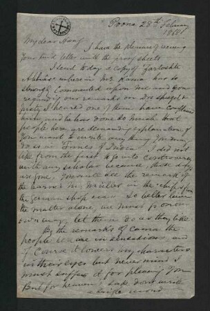 Brief vom 28. Februar 1868