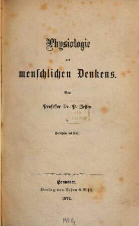 Physiologie des menschlichen Denkens