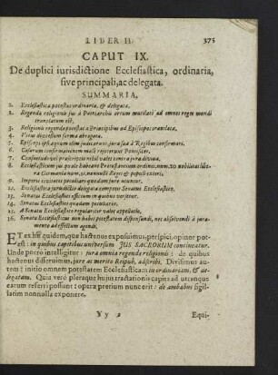 Caput IX. De duplici iurisdictione Ecclesiastica, ordinaria, sive principali, ac delegata.