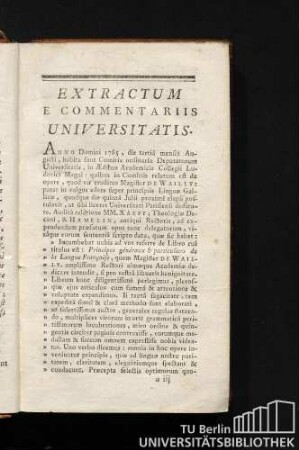 Extractum e commentariis universitatis.