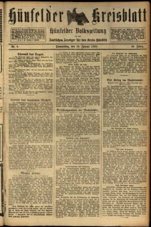 Ausgabe vom Donnerstag, den 18. Januar 1923.
