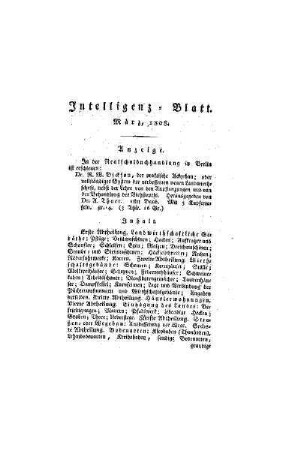 Intelligenz-Blatt : März, 1808