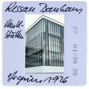 Dessau, Bauhaus : Werkstattgebäude, Nordwestecke
