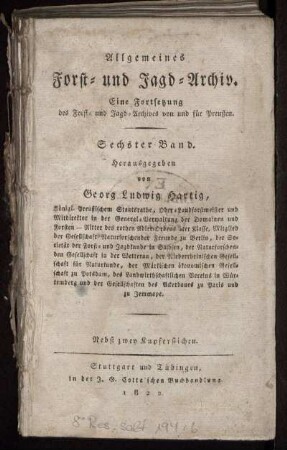 6: Allgemeines Forst- und Jagd-Archiv