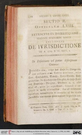 Sectio II. Opvscvlvm LVIII