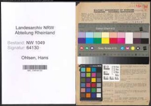 Entnazifizierung Hans Ohlsen , geb. 04.12.1900 (Techniker)