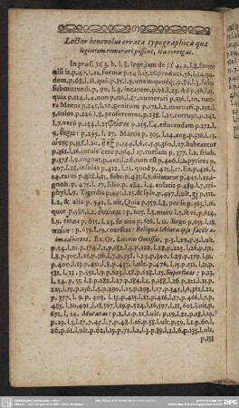Lector benevolus errata typographica quae legentem remorari possent, ita corrigat
