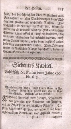 Siebentes Kapitel. Schicksale der Catten vom Jahre 596 bis 613.