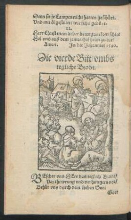 Die vierde Bitt/ umbs tegliche Brodt.