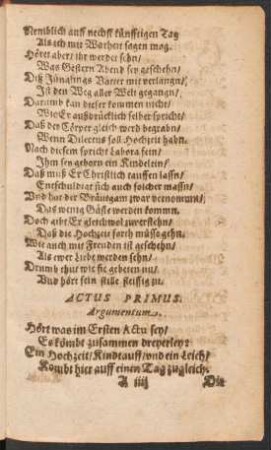 Actus Primus.