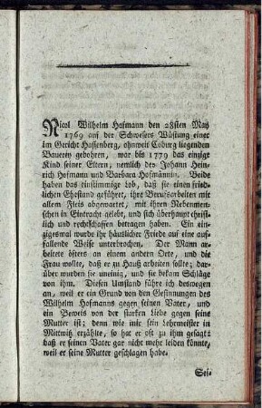 Nicol Wilhelm Hofmann den 28ten May 1769 ...