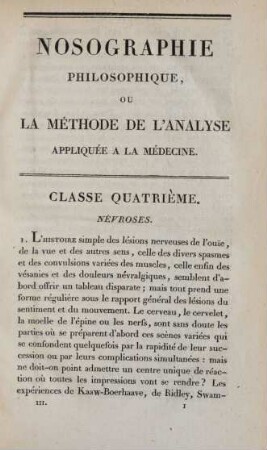 Classe quatrième. Névroses