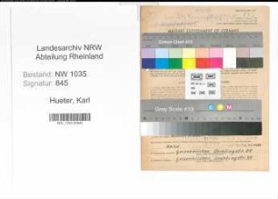 Entnazifizierung Karl Hueter , geb. 11.03.1899 (Ingenieur)