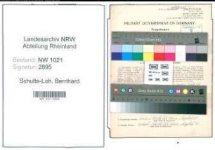 Entnazifizierung Bernhard Schulte-Loh , geb. 05.03.1880 (Landwirt)