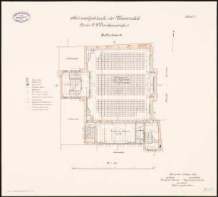 Friedrich-Wilhelms-Universität (Humboldt-Universität) Berlin Hörsaalgebäude: Grundriss 3. Obergeschoss 1:100