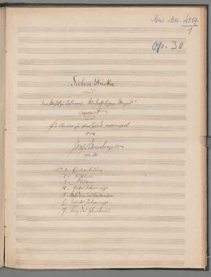 Sieben Stücke aus der Musik zu Calderons "Der wundertätige Magus" op. 30 - BSB Mus.ms. 4517#Beibd.1