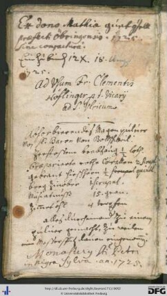 Handschriftliche Notizen und Besitzvermerke.