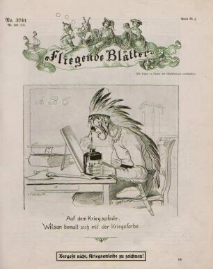 "Auf dem Kriegspfade. Wilson bemalt sich mit der Kriegsfarbe"
