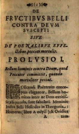 Fructus belli contra Deum suscepti, sive Poenales effectus peccati mortalis
