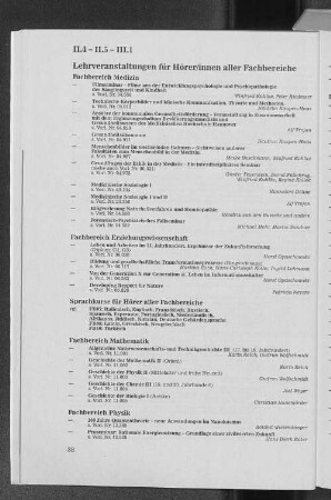 III.1 Allgemeine Veranstaltungen