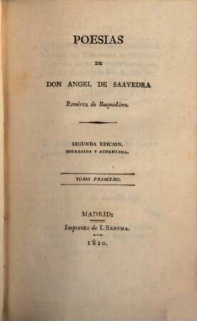 Poesias de Don Angel de Saavedra. 1