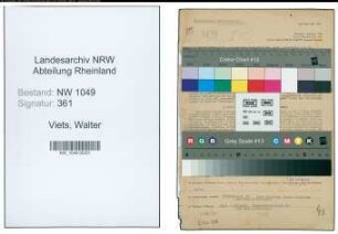 Entnazifizierung Walter Viets , geb. 04.01.1896 (Glaser)