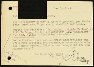 ...Die Freiburger Schale ging erst gestern per Wertpaket nach dem Döppersberg ab...