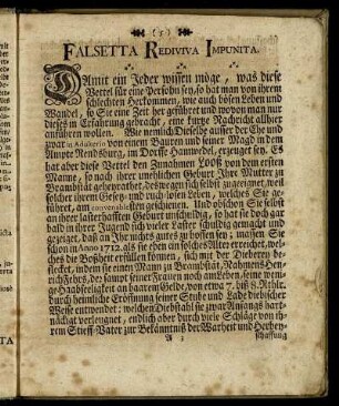Falsetta Rediviva Impunita.