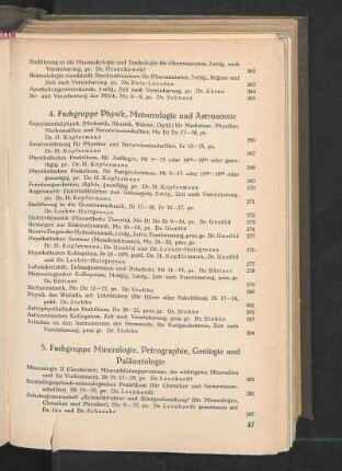 4. Fachgruppe Physik, Meteorologie und Astronomie