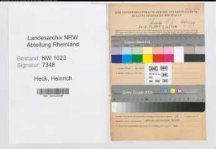 Entnazifizierung Heinrich Heck , geb. 14.02.1907 (Stadtinspektor)