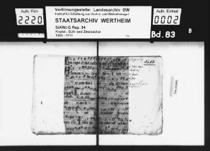 Zins- und Gültbuch des Almosen zu Wertheim