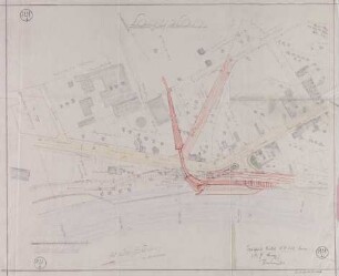 Reisholzer Hafen, mit projektierter Gleisanlage, Lageplan