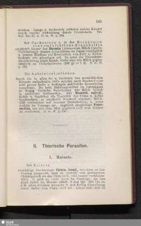 II. Thierische Parasiten