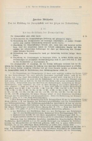 Zweiter Abschnitt. Von der Erfüllung der Stempelpflicht und den Folgen der Nichterfüllung